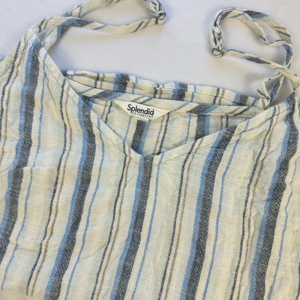 Splendid Collection Blue and Cream Striped Tank Top